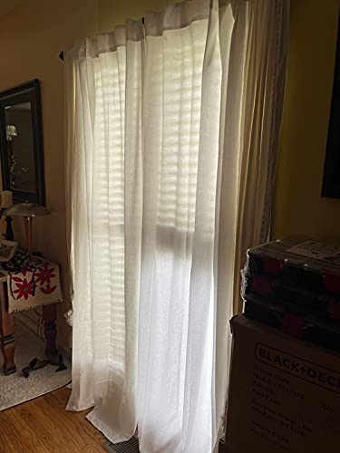 96 inch Curtains,White Cotton Curtains,White Curtains, Curtains & Drapes,Drapes,Farmhouse Curtains for Living room,Tab Top Curtains,Curtains Tab Top,Living room Curtains,White Curtains Long-50x96