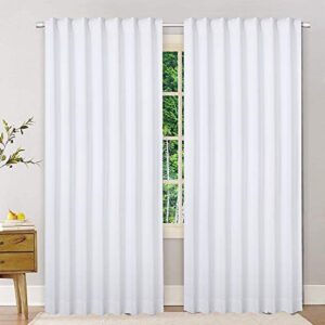 96 inch Curtains,White Cotton Curtains,White Curtains, Curtains & Drapes,Drapes,Farmhouse Curtains for Living room,Tab Top Curtains,Curtains Tab Top,Living room Curtains,White Curtains Long-50x96