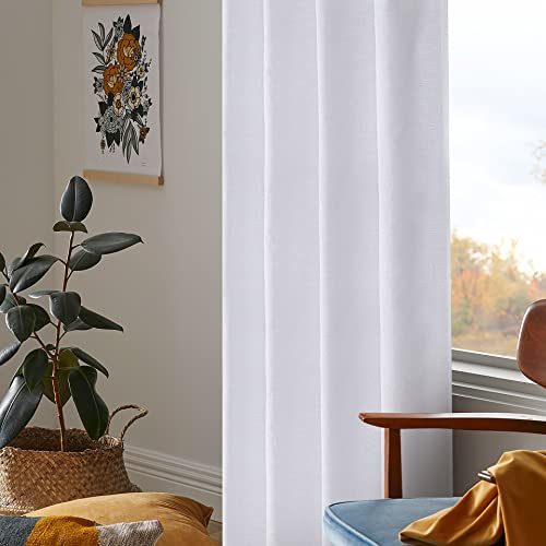 96 inch Curtains,White Cotton Curtains,White Curtains, Curtains & Drapes,Drapes,Farmhouse Curtains for Living room,Tab Top Curtains,Curtains Tab Top,Living room Curtains,White Curtains Long-50x96