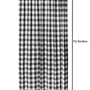 Black White Cotton Curtains, Back Tab Farmhouse Cotton check Curtain 50x72 Inch, Tab Top Bathroom Window Treatment Décor Panel For Kitchen Nursery Livingroom Bed Room Gingham Check Curtains -2 Panels