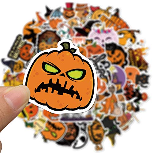 Gakece Halloween Stickers 50 pcs Witch Pumpkin Skeleton Stickers,Vinyl Waterproof Stickers for Kids Teens Adults Gift Halloween Decorations Party Supplies