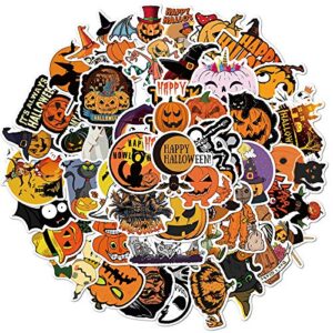 gakece halloween stickers 50 pcs witch pumpkin skeleton stickers,vinyl waterproof stickers for kids teens adults gift halloween decorations party supplies