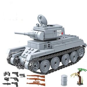 general jim's military brick building set - ww2 russian bt-7 cavalry army tank building blocks model kit for military, history enthusiast, teens and adults