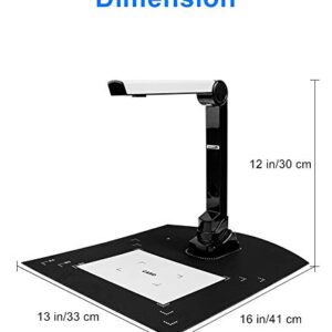 Document Camera for Teachers Scanner HD Real-time Projector USB Portable Digital Video Recorder for Office Computers Laptop with Multifunction A4 Format, OCR Multi-Language Recognition, LED Light