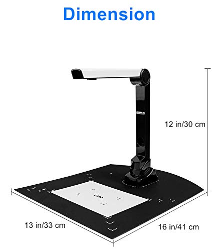 Document Camera for Teachers Scanner HD Real-time Projector USB Portable Digital Video Recorder for Office Computers Laptop with Multifunction A4 Format, OCR Multi-Language Recognition, LED Light