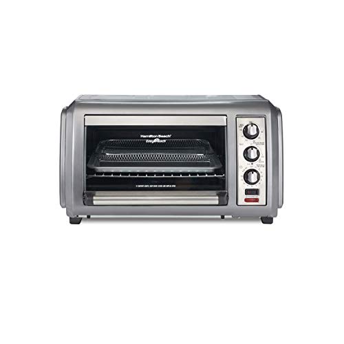 Hamilton Beach 31436 Sure-Crisp Air Fryer Countertop Toaster Oven, 6 Slice, Fits 12” Pizza, 1500W, Easy-Reach Access Door, Powerful Circulation, GREY