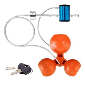 curt 23082 universal tri-ball trailer coupler lock, fits 1-7/8, 2, 2-5/16-inch, orange