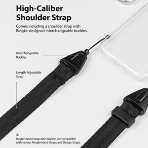 Ringke Air Shoulder Strap Compatible with iPhone 12 Mini Case, Crossbody Necklace Lanyard with Clear TPU Silicone Phone Back Cover for 5.4-inch (2020) - Smoke Black