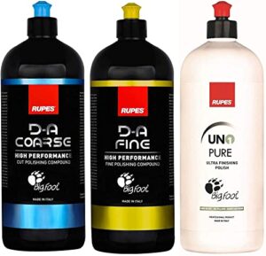 rupes new da system combo kit | 3x 1 liter bottles | polish & compound | clean garage decal included