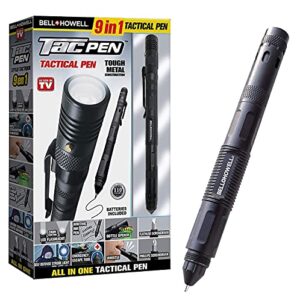 bell+howell tac pen multitool - aluminum – outdoor and indoor tactical gear – glass breaker +led flashlight +screwdriver + bottle opener – as seen on tv