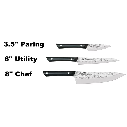 kai PRO 3 Piece Starter Knife Set, Kitchen Knife Set, Includes 8" Chef's Knife, 3.5" Paring Knife, and 6" Utility Knife, From the Makers of Shun
