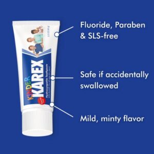 Kinder Karex Hydroxyapatite Kids Toddler Toothpaste 2.3 Ounce, Fluoride Free, Safe If Accidentally Swallowed