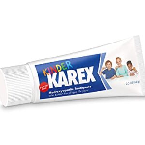 Kinder Karex Hydroxyapatite Kids Toddler Toothpaste 2.3 Ounce, Fluoride Free, Safe If Accidentally Swallowed