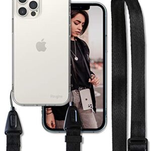 Ringke Air Shoulder Strap Compatible with iPhone 12 Pro Max Case, Crossbody Necklace Lanyard with Clear TPU Silicone Phone Cover for 6.7-inch (2020) - Clear