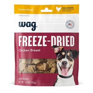 amazon brand - wag freeze-dried raw single ingredient dog treats chicken breast 3 ounce (pack of 1)