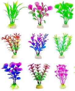 10pcs artificial aquarium plants, small size 2 to 4.5 inch approximate height fish tank decorations home décor plastic