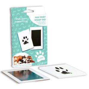 fur gift paw print stamp pad, 100% pet safe, pet paw print kit, no-mess ink pad, imprint cards, pet memorial keepsake, dogs, cats, small pets, pet owner, pet memory project, nose print (medium-large)