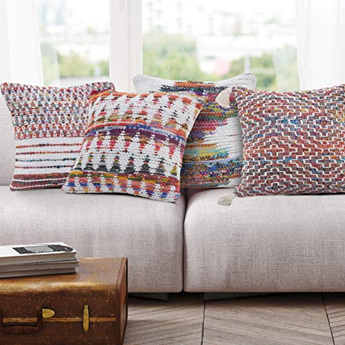 LR Home Callie Pillow, 20" x 20", Multi/White