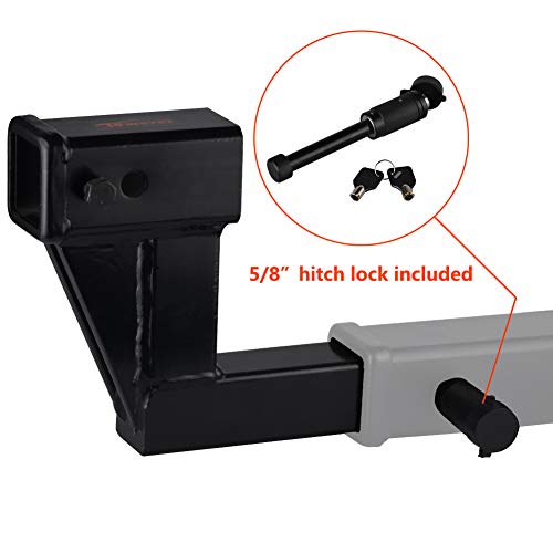 Towever SP84123 Hitch Extension Bar 7" & 9" Length 6.25" Rise with 5/8 inch Hitch Receiver Lock