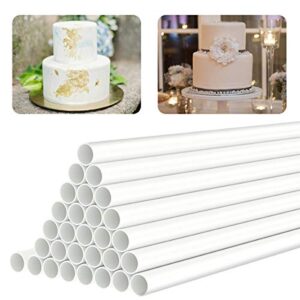 white plastic cake dowel rods for tiered cake construction and stacking supporting cake round dowels straws with 0.4 inch diameter (9.5 inch)
