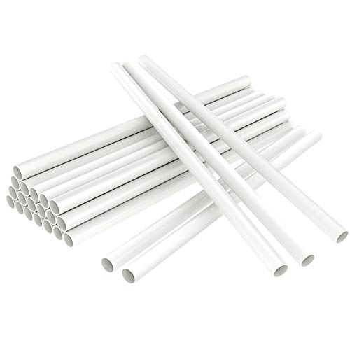 White Plastic Cake Dowel Rods for Tiered Cake Construction and Stacking Supporting Cake Round Dowels Straws with 0.4 Inch Diameter (9.5 Inch)