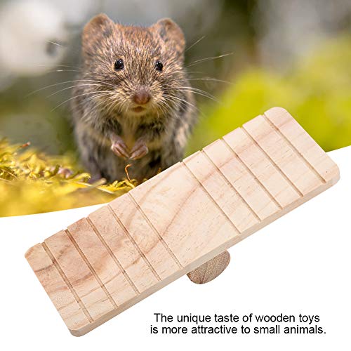 Pet Wooden Seesaw Bridge Toy Hamster Platform Small Pet Cage Platform for Guinea Pig Mouse Gerbil Chinchilla