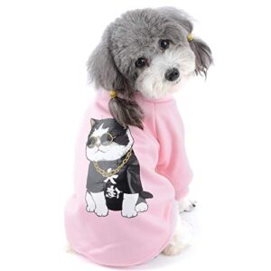 zunea pet dog cat winter coat for small dogs puppy jacket clothes soft warm cotton padded pullover sweater chihuahua sweatshirt yorkshire clothing apparel pink xxl