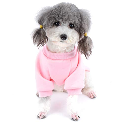 Zunea Pet Dog Cat Winter Coat for Small Dogs Puppy Jacket Clothes Soft Warm Cotton Padded Pullover Sweater Chihuahua Sweatshirt Yorkshire Clothing Apparel Pink XXL