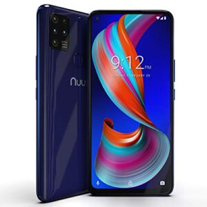 nuu mobile g5 unlocked android 10 smartphone cell phone (4g lte 64gb + 4gb ram) ultra-wide hd+ screen, long-lasting battery