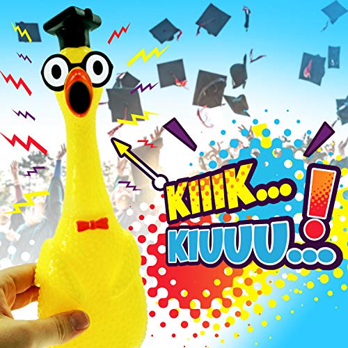 JA-RU Rubber Screaming Chicken Toy (3 Chickens Assorted) Squeaky Noise Maker Prank Toys for Kids. Funny & Annoying Gag Gifts. Classic Novelty Squeeze Items. Pet Dog Chew Toy. Party Favors. 1704-3s