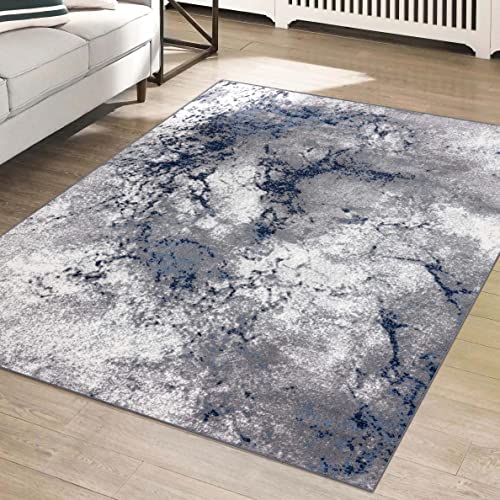 LUXE WEAVERS Cambridge Collection Abstract Area Rug 1685 Blue 8x10