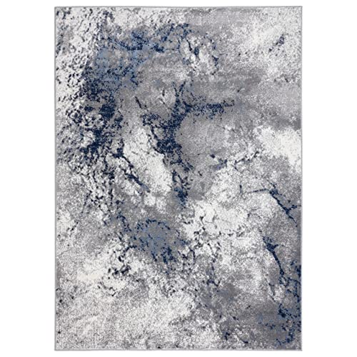 LUXE WEAVERS Cambridge Collection Abstract Area Rug 1685 Blue 8x10