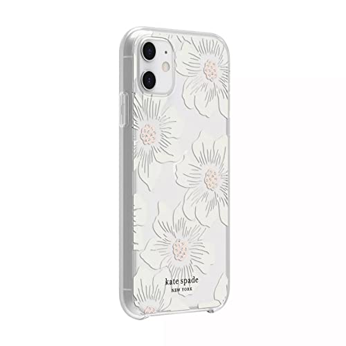 kate spade new york Protective Hardshell Case for iPhone 12 Mini - Hollyhock Floral Clear/Cream with Stones