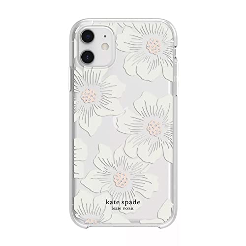 kate spade new york Protective Hardshell Case for iPhone 12 Mini - Hollyhock Floral Clear/Cream with Stones