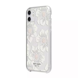 kate spade new york Protective Hardshell Case for iPhone 12 Mini - Hollyhock Floral Clear/Cream with Stones