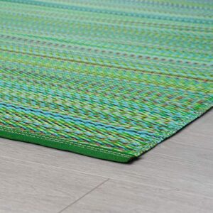 Tayse Pembrokepines Green Reversible Plastic Straw Outdoor Patio Rug 9x12 for Patios Garden Picnic Camping Mats Waterproof and Washable