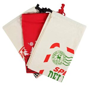 JOYIN 3 Packs Christmas Gift Bags, Santa Burlap Sack with Drawstring 26" x 19" for Large Xmas Package Storage, Event Party Supplies, Christmas Party Favors