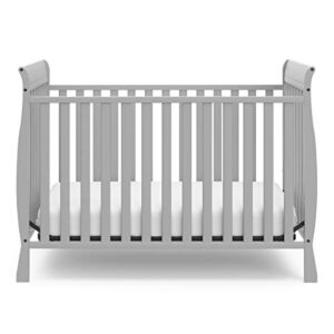 Storkcraft Maxwell Convertible Crib (Pebble Gray) – GREENGUARD Gold Certified, Converts to Toddler Bed and Daybed, Fits Standard Full-Size Crib Mattress, Classic Crib with Traditional Sleigh Design