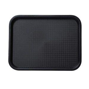 serving trays, rectangular fast food tray, 14" w x 10" l, plastic, black