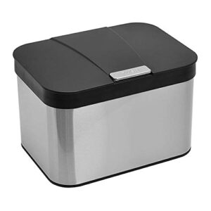 stainless steel compost kitchen counter bin (1.13 gallon/4.3 liter)