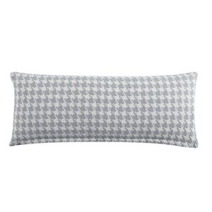 kenneth cole new york - pillow cover, sustainable fabric construction with hidden zipper, modern home decor for couch or bed (houndstooth grey, 14" x 36")