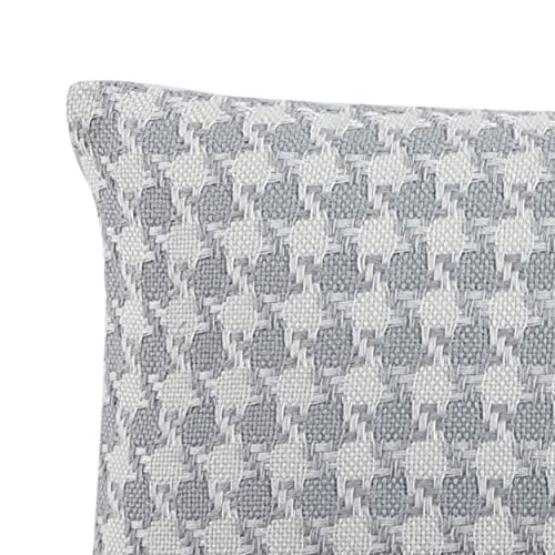 Kenneth Cole New York - Pillow Cover, Sustainable Fabric Construction with Hidden Zipper, Modern Home Decor for Couch or Bed (Houndstooth Grey, 14" x 36")