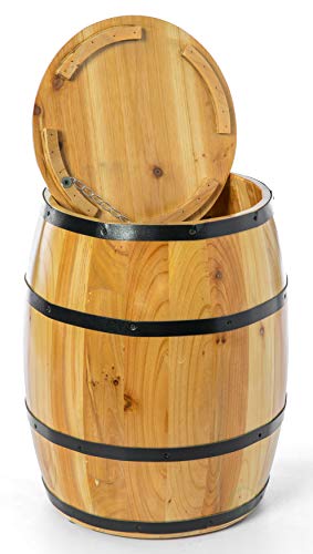 Vintiquewise Wine Barrel 4 Sectional Crate with Removable Head Lid, Brown