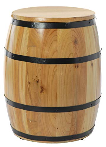 Vintiquewise Wine Barrel 4 Sectional Crate with Removable Head Lid, Brown