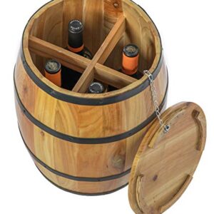 Vintiquewise Wine Barrel 4 Sectional Crate with Removable Head Lid, Brown