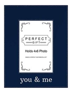thiswear best friends frame wedding couples frame you & me 4x6 leatherette photo frame navy