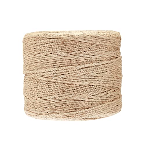 Amazon Basics All-Purpose Natural Jute Twine - #60 x 1425' Foot (2.5mm x 435m), Natural, 1 Pack