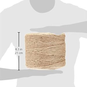 Amazon Basics All-Purpose Natural Jute Twine - #60 x 1425' Foot (2.5mm x 435m), Natural, 1 Pack