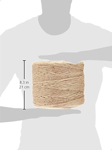 Amazon Basics All-Purpose Natural Jute Twine - #60 x 1425' Foot (2.5mm x 435m), Natural, 1 Pack