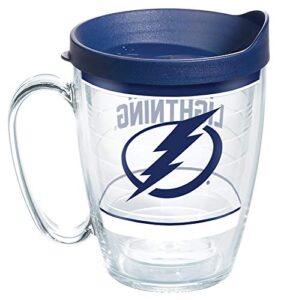 tervis made in usa double walled nhl® tampa bay lightning® insulated tumbler cup keeps drinks cold & hot, 16oz mug, tradition